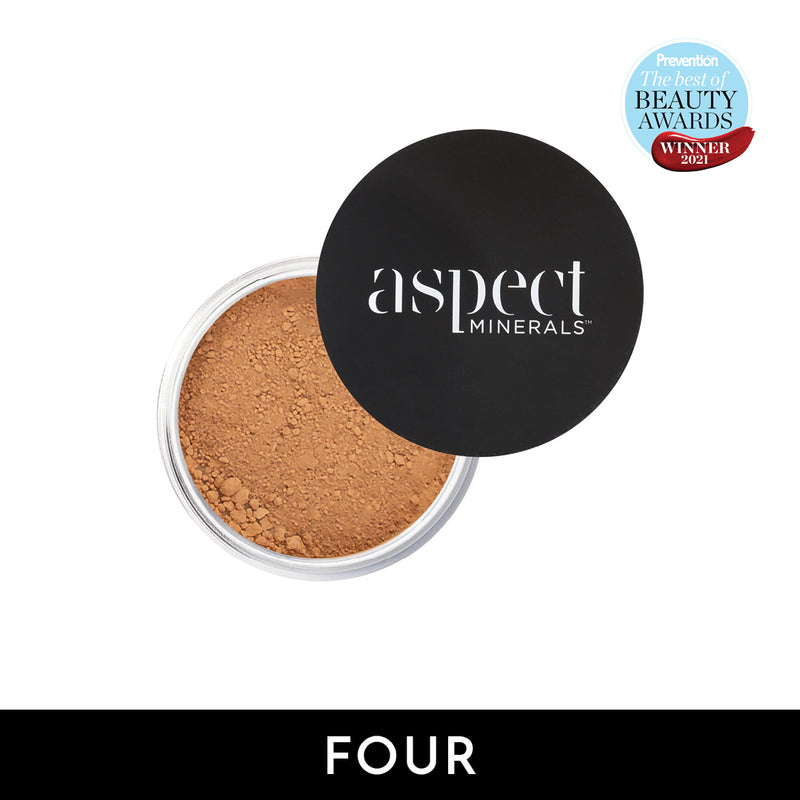 Aspect Minerals, mineral makeup powder with SPF25. Award winning mineral makeup shade four
