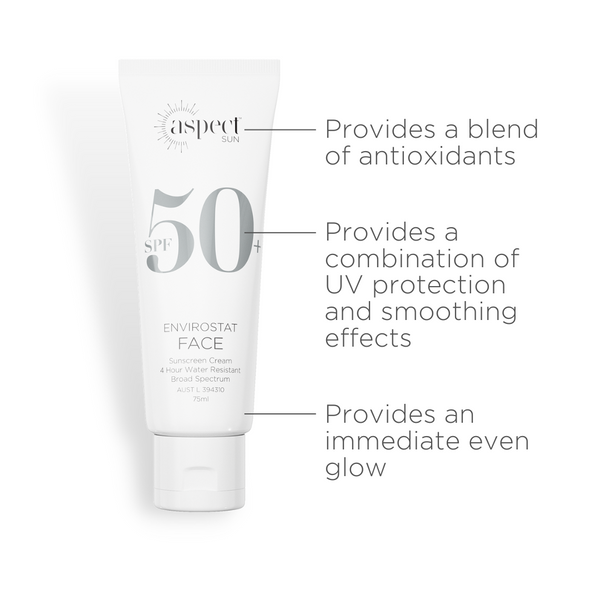 Aspect Sun Envirostat Face sunscreen SPF50+ information