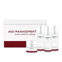 The Aspect Dr Age Management Kit. Restore a youthful appearance to ageing skin. Antioxidants and peptides reveal a smoother more radiant looking complexion. Plump. Smooth. Refine. Australian Skincare routine.